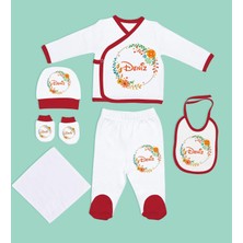 Bk Kids Kişiye Özel Hastane Çıkışı, Bebek Kıyafeti, Yeni Doğan Bebek Hediyesi, 6 Parça Kırmızı Bebek Elbise Giyim Seti-11