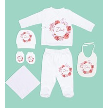 Bk Kids Kişiye Özel Hastane Çıkışı, Bebek Kıyafeti, Yeni Doğan Bebek Hediyesi, 6 Parça Beyaz Bebek Elbise Giyim Seti-16