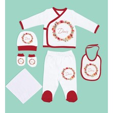 Bk Kids Kişiye Özel Hastane Çıkışı, Bebek Kıyafeti, Yeni Doğan Bebek Hediyesi, 6 Parça Kırmızı Bebek Elbise Giyim Seti-18