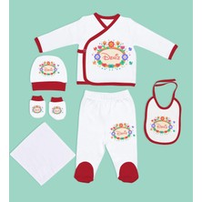 Bk Kids Kişiye Özel Hastane Çıkışı, Bebek Kıyafeti, Yeni Doğan Bebek Hediyesi, 6 Parça Kırmızı Bebek Elbise Giyim Seti-15