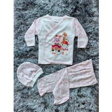 Babush Kız Bebek 3'lü Pijama Takımı Hastane Çıkışı Pembe Animal Desen