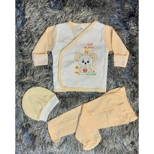 Babush Bebek Unisex 3'lü Pijama Takımı Koala Hastane Çıkışı Turuncu Sarı