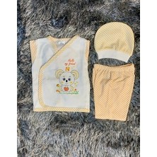 Babush Bebek Unisex 3'lü Pijama Takımı Koala Hastane Çıkışı Turuncu Sarı