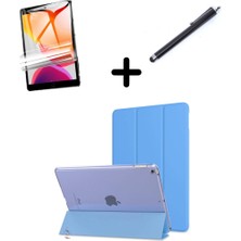 MobaxAksesuar Apple iPad Pro 12.9 1. / 2. Nesil Kılıf Set Pu Deri Smart Tablet Kilifi Ekran Koruyucu + Kalem