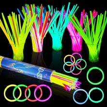 Kuzey Vıp Kalite 100 Adet Glow Stick Işıklı Fosfor Çubuk Neon Parti Işıkları Işıklı Bileklik Işıklı Kolye  Işıklı Çubuk