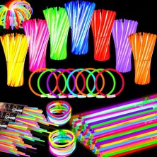 Kuzey Vıp Kalite 100 Adet Glow Stick Işıklı Fosfor Çubuk Neon Parti Işıkları Işıklı Bileklik Işıklı Kolye  Işıklı Çubuk