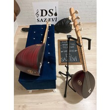 Maun Tekne Jaklı Çıtalı Çift Kafes Kısa Sap Bağlama Saz +Kılıf Yedek Tel Tezene Hediye
