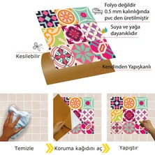 Tink Kendinden Yapışkanlı Colorful Desenli Pvc Karo 30X30 cm (56 Adet) 5m2