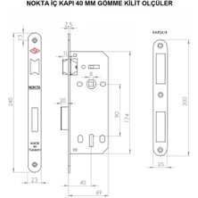 Nokta Oval Sessiz Kilit 40MM Nikel Oda Kapı Kilidi