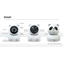 Teknomila Panda 360° 1080p Ip Güvenlik Kamerası Gece Görüşlü Led Işıklı Alarmlı Ip Wifi  Kamerası