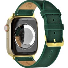 Vagave Apple Watch 42MM 44MM 45MM 49MM Ultra Ultra 2 Seri 3 / 4 / 5 / 6 / Se / 7 / 8 / 9 Hakiki Deri Kordon Yeşil Deri Kayış