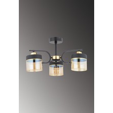 Esslight Fırat 3 Lü Modern Bal Başlıklı Plafonyer Avize