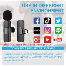 Dijimedia 2in1 Type-C Girişli Telefon Uyumlu Wireless Youtube Tiktok Yayın Kablosuz Yaka Mikrofonu Fm4