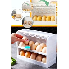 Arsimo 3 Katlı Döner 30 Bölmeli Yumurta Kutusu Organizer Yumurtalık - Açılıp Kapanır Yumurta Rafı 3 Katlı