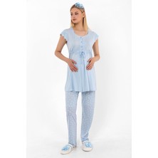 Effortt Mavi Hamile Lohusa Pijama Takımı