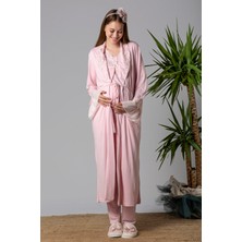 Effortt Pembe Sabahlıklı Hamile Lohusa Pijama Takımı