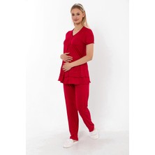 Effortt Vişne Hamile Lohusa Pijama Takımı