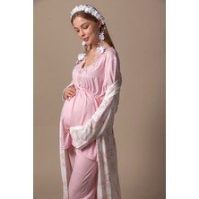 Effortt Pembe Sabahlıklı Hamile Lohusa Pijama Takımı