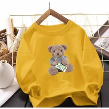 Amor Man Özel Tasarım Yuvarlak Yaka Lacha Pelle Baskılı Kışlık Kız Çocuk Sweatshirt