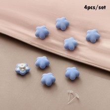 New Life Pratik Yorgan Tutucu Iğneli Klips Nevresim Sabitleyici Çarşaf Yorgan Kılıfı Kaydırmaz 4 Adet Mavi
