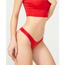 Malinka Yumuşak Pamuk Kırmızı Hissettirmeyen Iz Yapmayan Dikişsiz Lazer Kesim Tanga String Külot