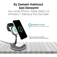 Ttec Aircharger Trio M Magsafe Uyumlu 3’ü 1 Arada Apple iPhone + Apple Watch + Airpods Kablosuz Hızlı Şarj Standı