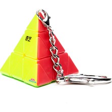 Hediyecik Qiyi Pyraminx Anahtarlık Zeka Küpü Akıl Küpü Rübik Küp