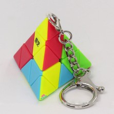 Hediyecik Qiyi Pyraminx Anahtarlık Zeka Küpü Akıl Küpü Rübik Küp