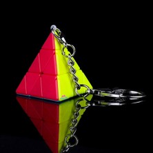 Hediyecik Qiyi Pyraminx Anahtarlık Zeka Küpü Akıl Küpü Rübik Küp