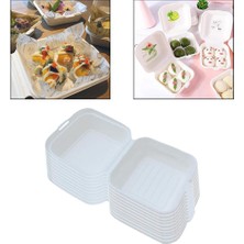 Compostable Clamshell Gıda Kaplarını Çıkarın Konteynerler Beyaz 10 Pcs Beyaz 10 Pcs 15X15X8CM