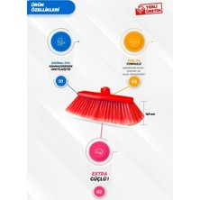 Viscomop Ground Temizlik Fırçası Seti 120 cm Metal Saplı Kırmızı