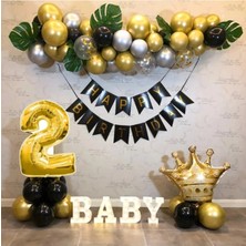 Çıtı Pıtı Store Kral Taçlı 2 Yaş Happy Bırthday Doğum Günü Seti