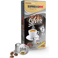 espressomm® Premium Silver Alüminyum Kapsül Kahve 10 Adet Nespresso Uyumlu