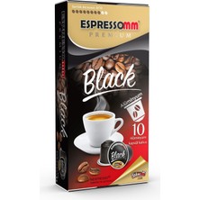 Espressomm® Premium Black Alüminyum Kapsül Kahve 10 Adet Nespresso Uyumlu