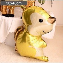 Parti Station Woodland Hayvanlar Sincap Folyo Balon 67 cm Uçan Balon Helyum Balon