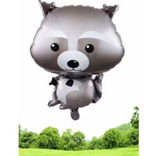 Parti Station Woodland Hayvanlar Rakun Folyo Balon 65 cm Helyum Balon Uçan Balon