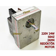 24W 2Rpm Redüktör Motor- Döner, Kuluçka, Kızartma, Buz Makineleri İçin