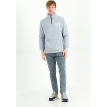 Mococo Erkek Baskılı Fermuarlı Gri Sweatshirt MC5715