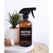 Lalezen Amber Cam Şişe 500 ml Mutfak Temizleyici Etiketli