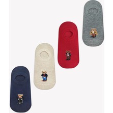Mono Socks 4'lü Teddy Bear Görünmez Sneaker Çorap