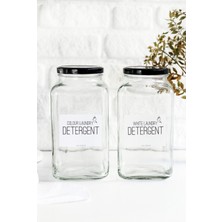 Lalezen 2 Adet Deterjan Kutusu Kavanozu 3 Litre (Renkli ve Beyaz Çamaşır)