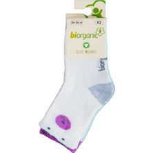 Biorganic Bebek Organik Soket Çorap 2'Li Paket Lila