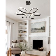 TT Aydınlatma TT313-SY Tt Aydınlatma Papatya Modeli Mat Siyah LED Avize