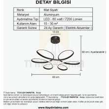 TT Aydınlatma TT313-SY Tt Aydınlatma Papatya Modeli Mat Siyah LED Avize