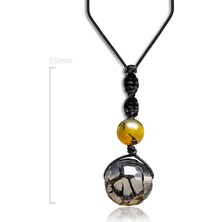 Tesbih Atölyesi Sertifikalı Ayarlanabilir Doğal Ejderha Akik Taşı Kolye