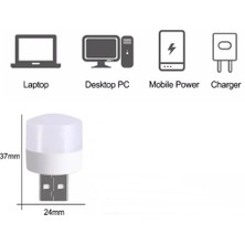 Gaman Taşınabilir Mini USB LED Işık Lamba Gece Lambası ( 2 Adet ) Tüm USB Girişleriyle Uyumlu