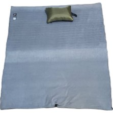 Mit - 23 350 gr ELYAF+200 gr Peluş Polarlı Yastıklı Battaniye Tipi Uyku Tulumu Haki