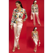 for you in&out 6'lı Çicek Desen Somon Pijama Takımı