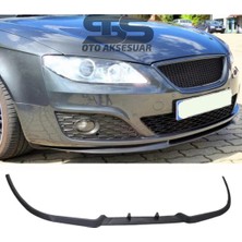 STS Oto Aksesuar Seat Exeo Cupra R Uyumlu Ön Lip Mat Siyah Ön Tampon Lip