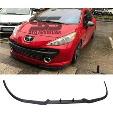 STS Oto Aksesuar Peugeot 207 Cupra R Uyumlu Ön Lip Mat Siyah Ön Tampon Lip